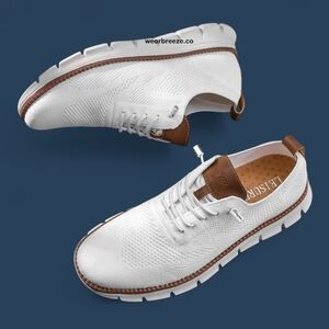 NIB Breeze Orthepedic Toe Box Lighweight Anti Sweat Fabric White Shoes Size 11